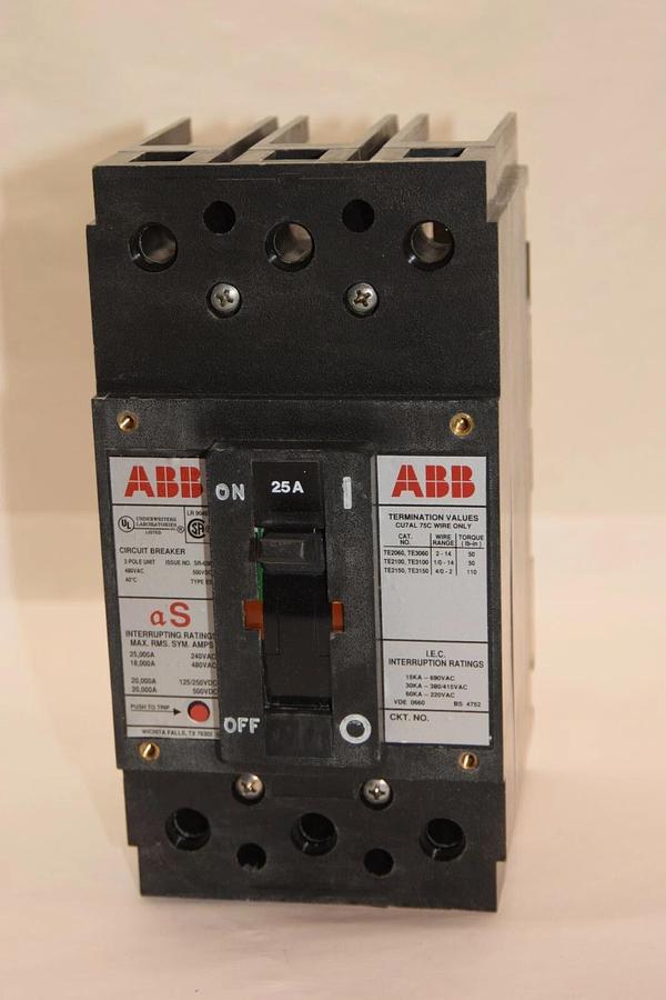(NEW) ABB ESB43025L 25A  25 Amp A 480V 3P Circuit Breaker
