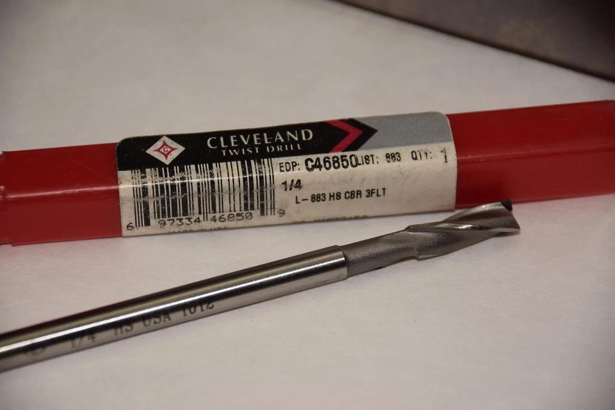 CLEVELAND 1/4" 1/4 L-883 HS CBA 3FLT C46850 TWIST DRILL BIT NEW