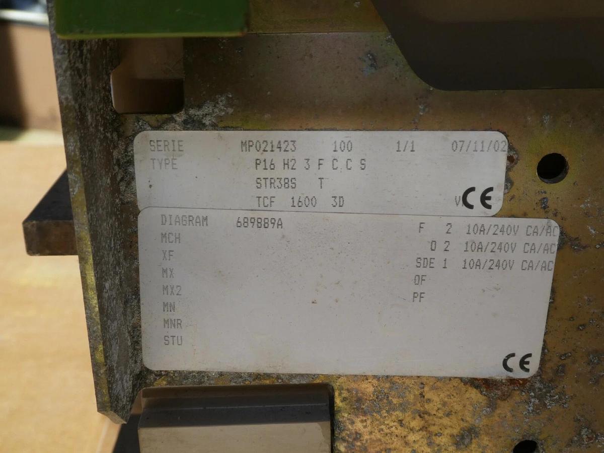 Used Merlin Gerin MP16H2 1600A  Masterpact Circuit Breaker 1600 Amp w/ Shunt MP16 H2