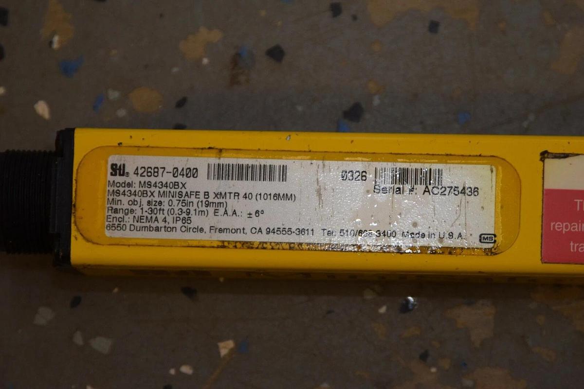 Used STI  Light Curtain Transmitter MS4340BX 1-30' Range MiniSafe MS430042687-0400