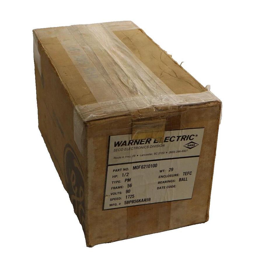 Warner Electric Seco DC Motor M0F6210110 5BPB56KAA59 1/2hp .5hp 90v 1725rpm NEW
