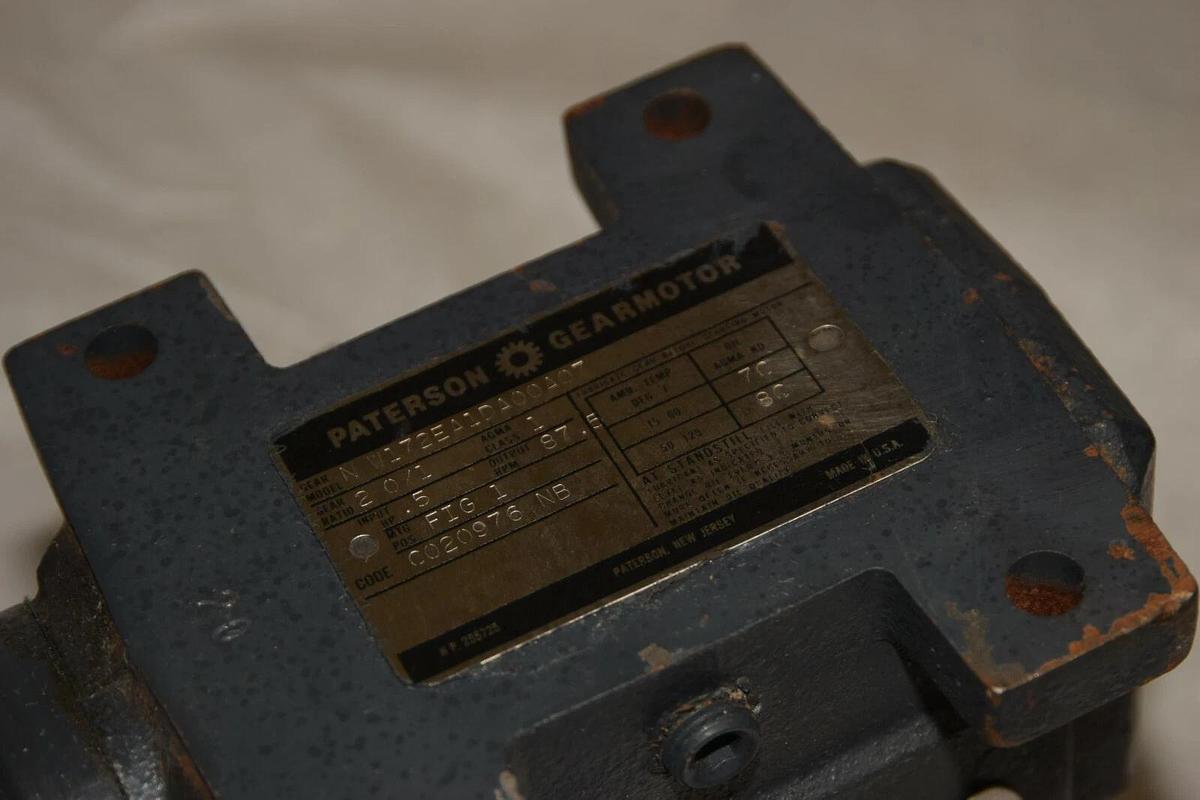 Used GE 5K42HG5180EX 1/2hp .5hp Motor 230/460V 3ph w/ Patterson Gearmotor 20:1