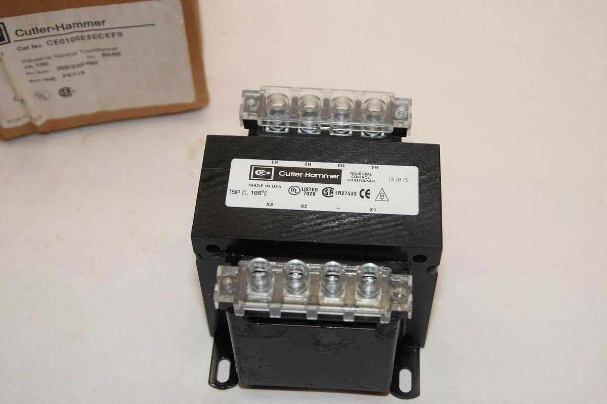 CUTLER HAMMER Transformer CE0100E5ECEFS 100Va Pri: 208/230/460 Sec: 24/115v NEW
