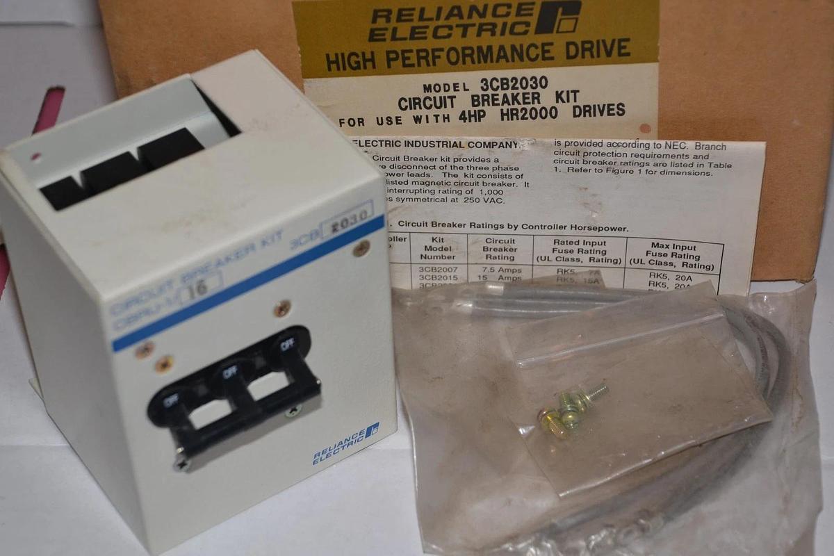 Reliance Circuit Breaker Kit 3CB2030 CBRU-1/16 use w/ 4hp HR2000 Drives  NEW
