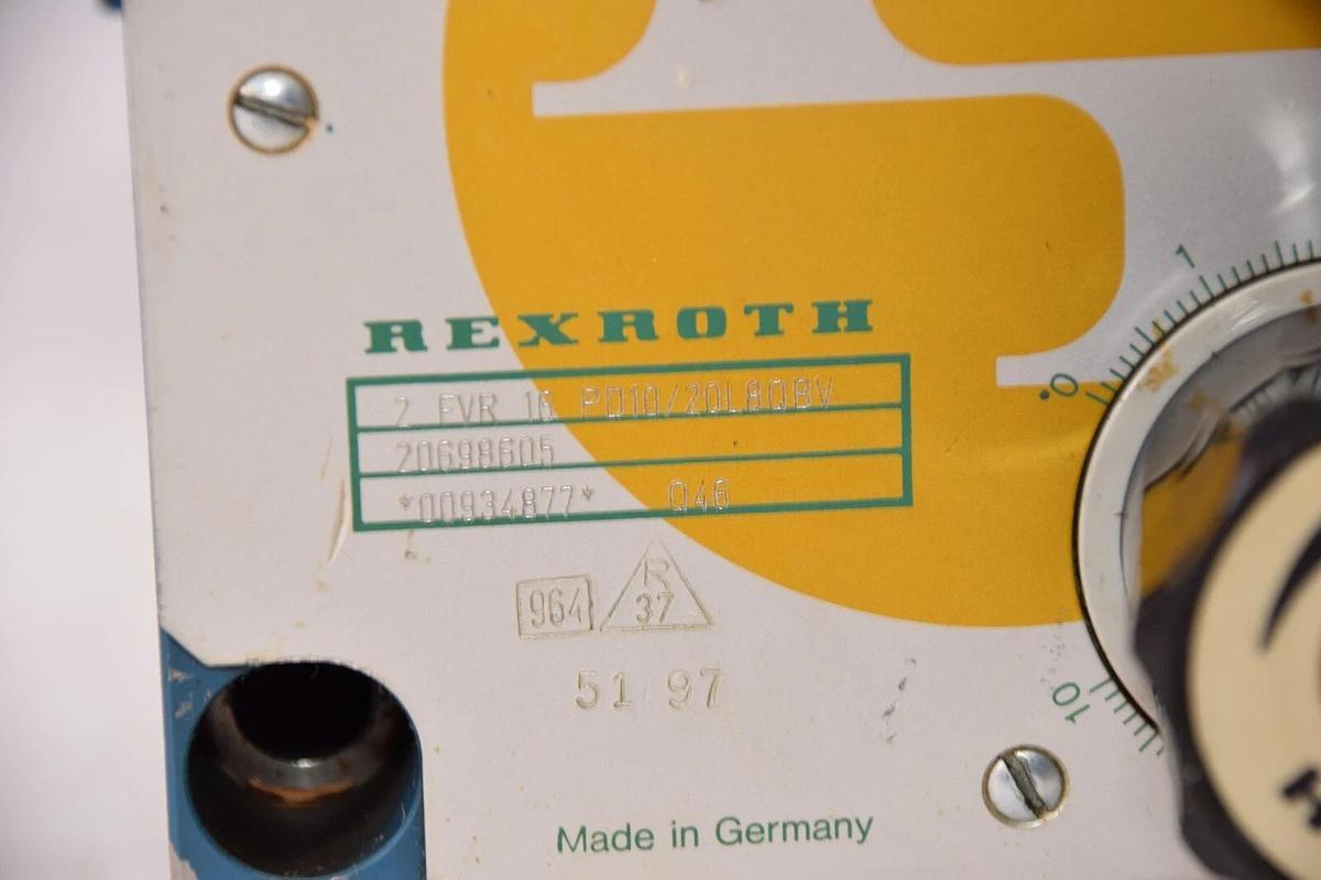 Used REXROTH HYDRONOROMA 2 FVR 16 PD10/20L8QBV , 20698605 Locking Flow Control Valve