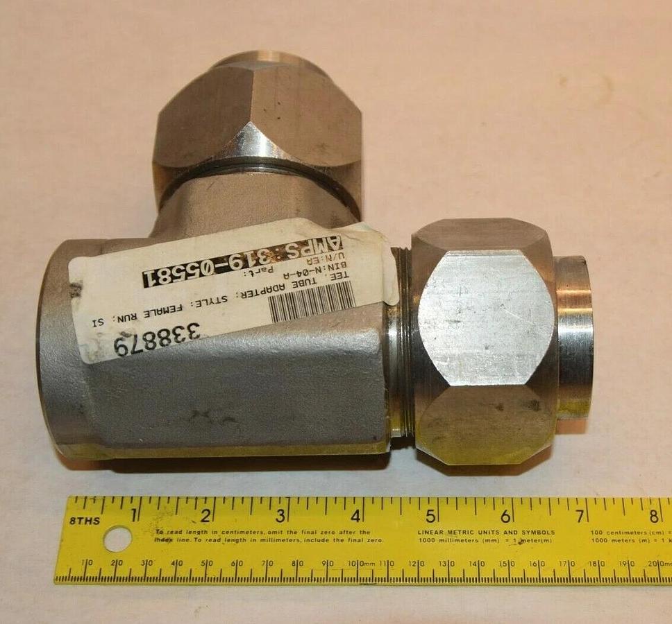 Stainless Steel Swaging Tee Tube NPT Union 2" Tube x 2" Tube 2" Npt (Swagelok ?)