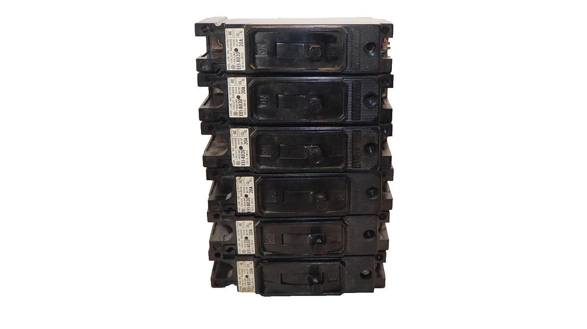 Used Siemens I-T-E Circuit Breaker 20A 20 Amp EE1-B020 120V EE1B020 (Lot of 6)