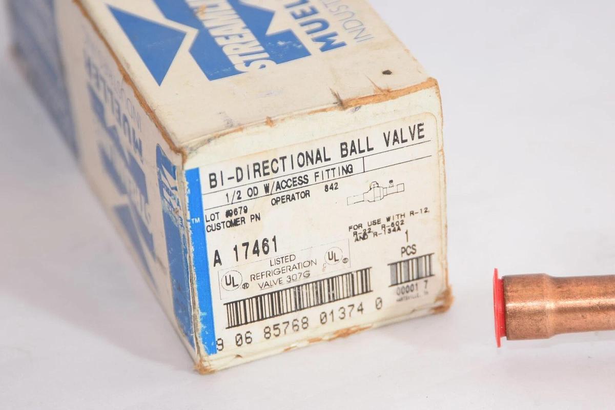 (NEW) MUELLER A 17461 A17461 1/2" OD Streamline Bi-Directional Ball Valve