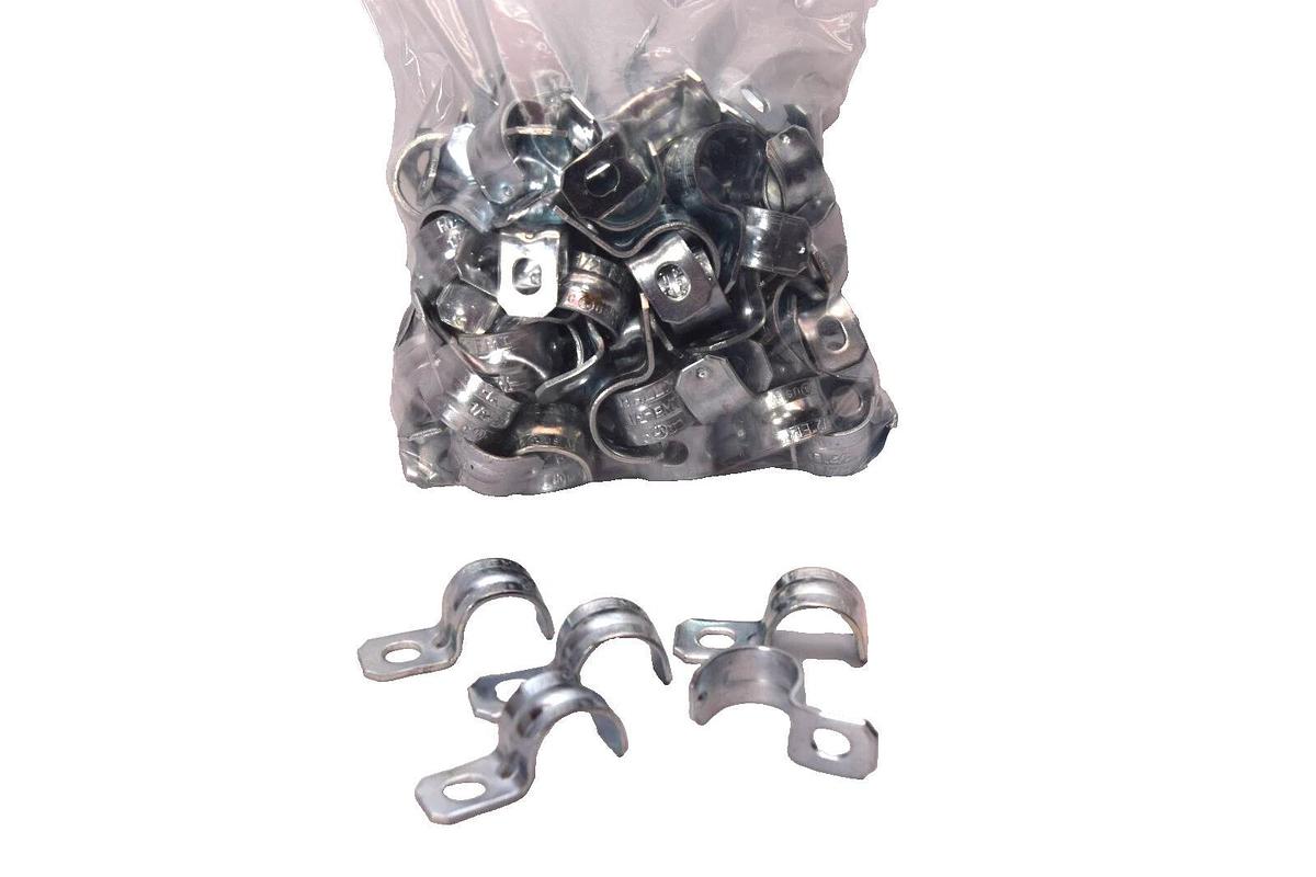 (Lot of 100) Assorted Brands HALEX  1/2" EMT  1 Hole Conduit Pipe Strap  NEW