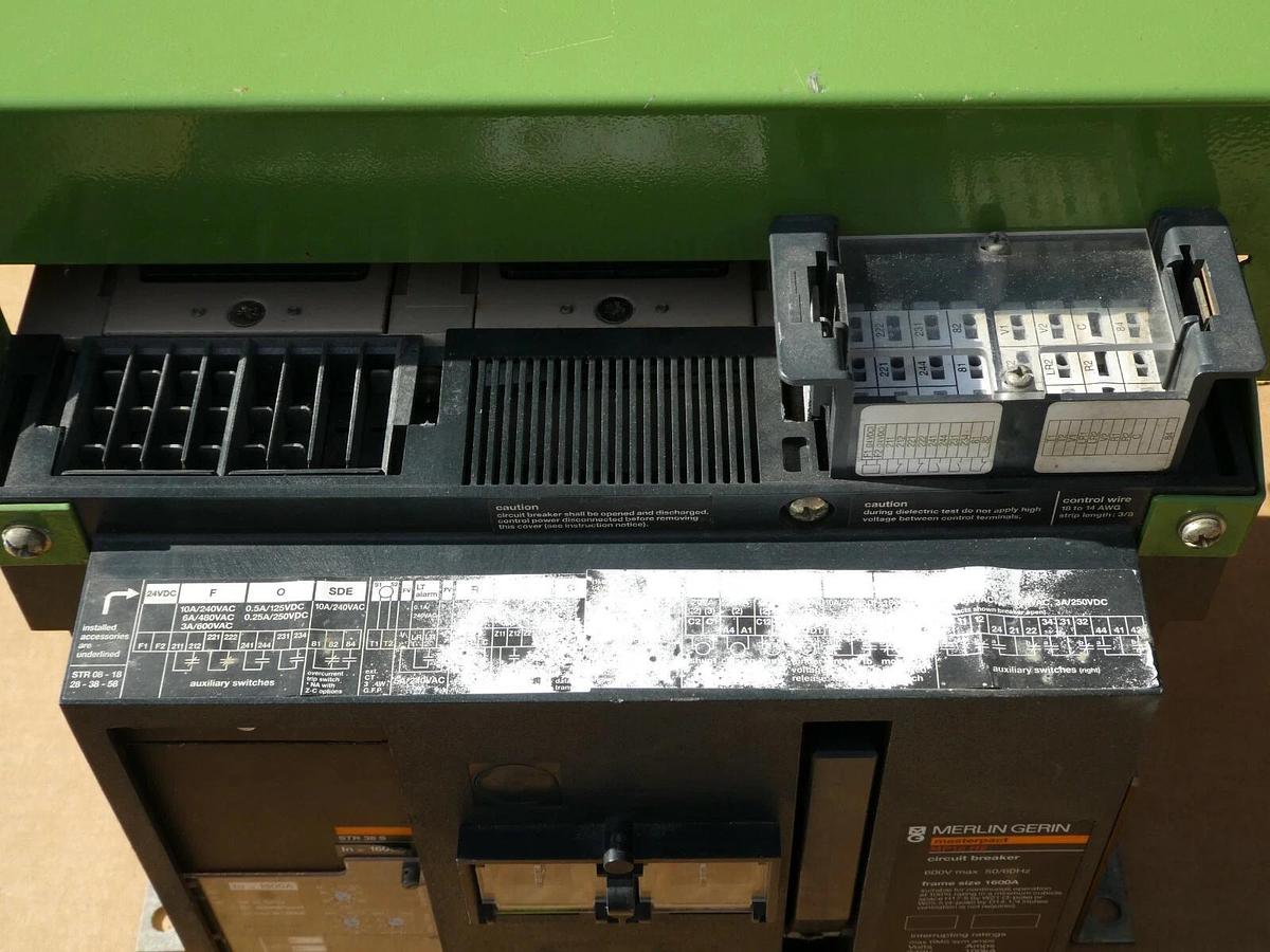 Used Merlin Gerin MP16H2 1600A  Masterpact Circuit Breaker 1600 Amp w/ Shunt MP16 H2