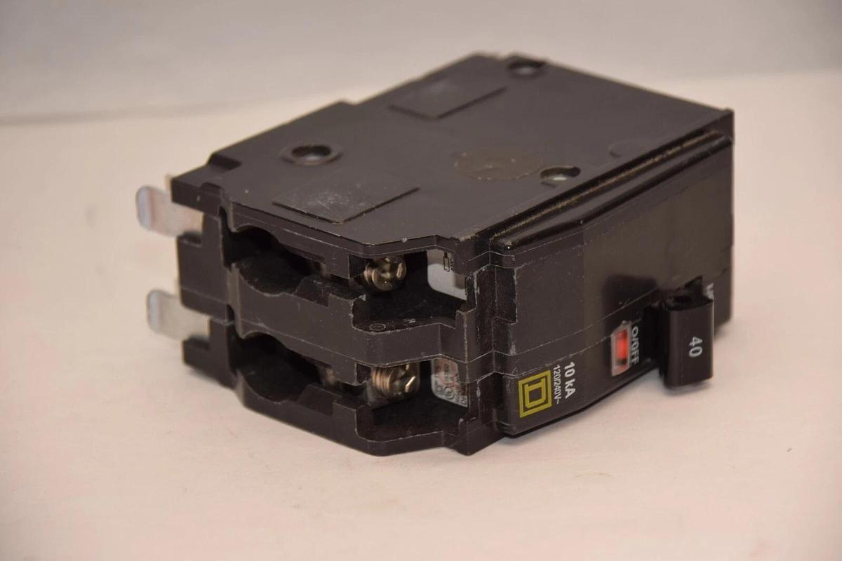 Used Square D Breaker DP-4075 HACR QOB 40A 40 Amp 2 Pole 2P 120/240v (Used)