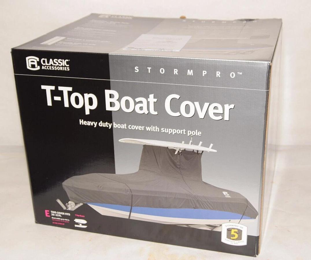 StormPro T-Top Boat Cover for Boats 20' - 22' L x 106'' W - Model E