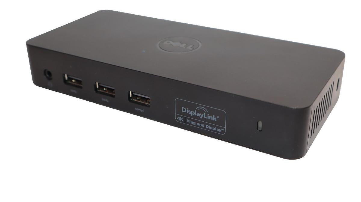 Used Dell D3100 4k DisplayLink Plug and Display Docking Station *No Power Cord*