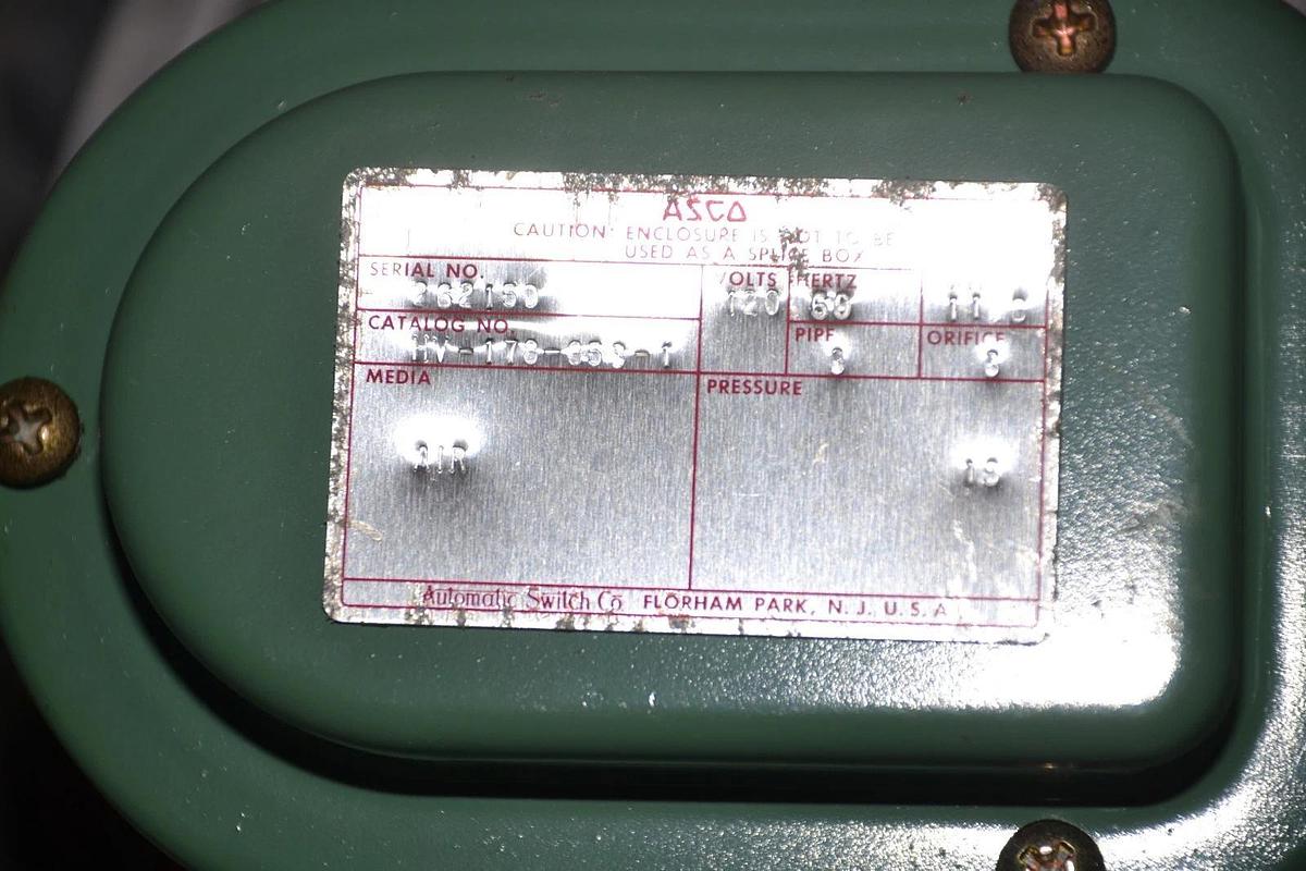 ASCO HV-178-853-1 Air Diaphragm Valve  HV1788531 3" 120v Solenoid Valve NEW