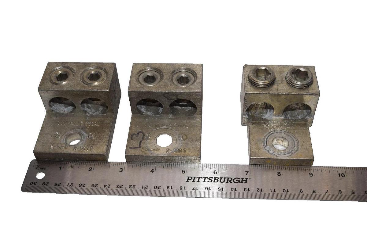 Used Panduit LAM2A 600V One-Hole Two Barrel Mechanical Lug Connector (Lot of 3)
