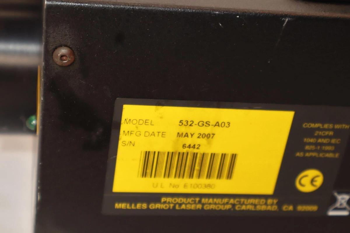 Used MELLES GRIOT 532-GS-A03 532GSA03 Ion Laser Head