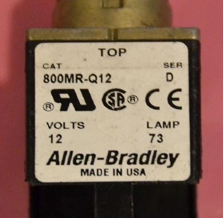 Used ALLEN BRADLEY PUSHBUTTON 800MR-Q12 800MR Q12 800MRQ12 12 V 12V 73 LAMP SER D
