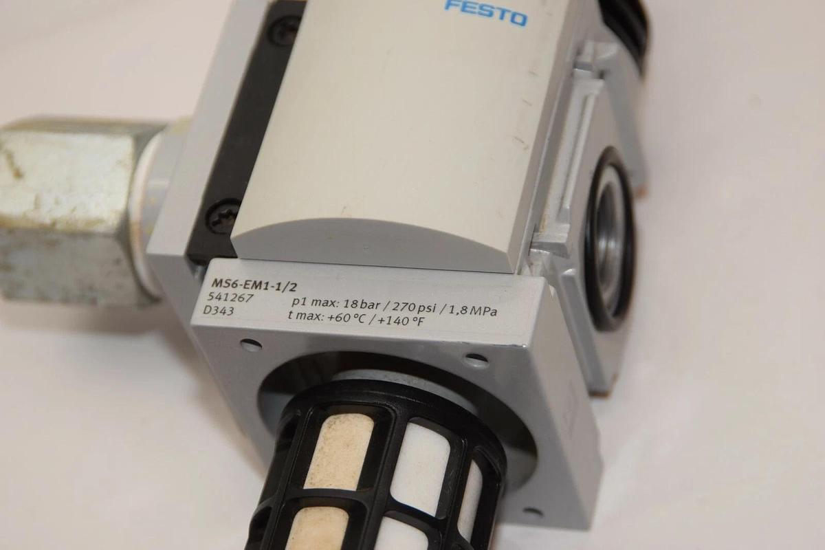 Used FESTO MS6-EM1-1/2 18 Bar 270psi Manual On/Off Soft Start Valve