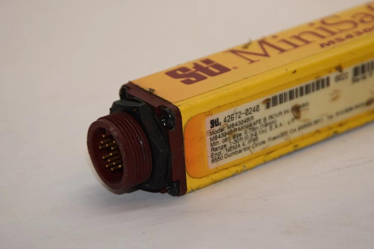 Used STI MS4324BR 42672-0240 Range 1-30' MiniSafe Receiver Light Curtain