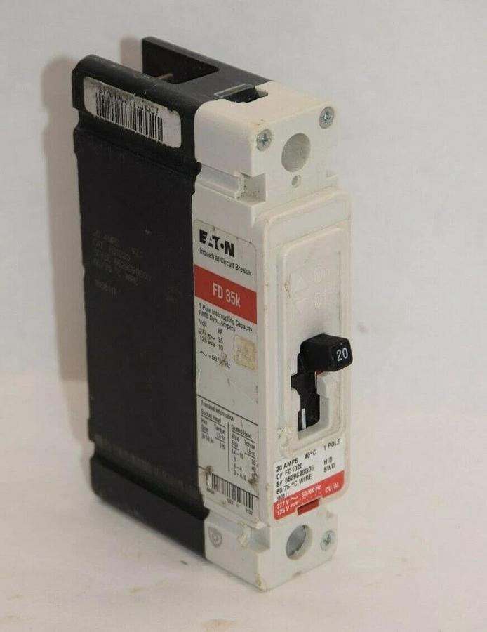 (NEW) EATON CUTLER HAMMER HFD1020 20A 20 Amp 20 A 1P 277V Circuit Breaker