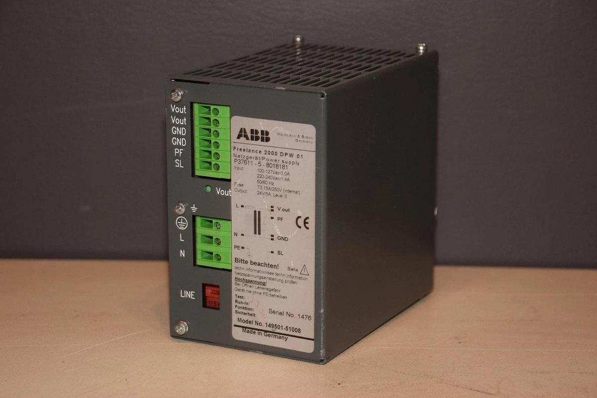 Used ABB FREELANCE 2000 DPW 01 P37611-5-8018181 149501-51008 POWER SUPPLY