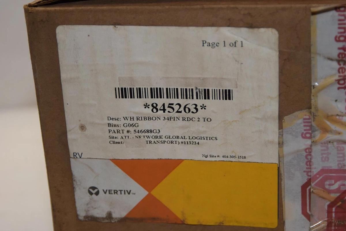 (NEW) EMERSON / LIEBERT / VERTIV 546688G3 WH Ribbon 34pin RDC 2