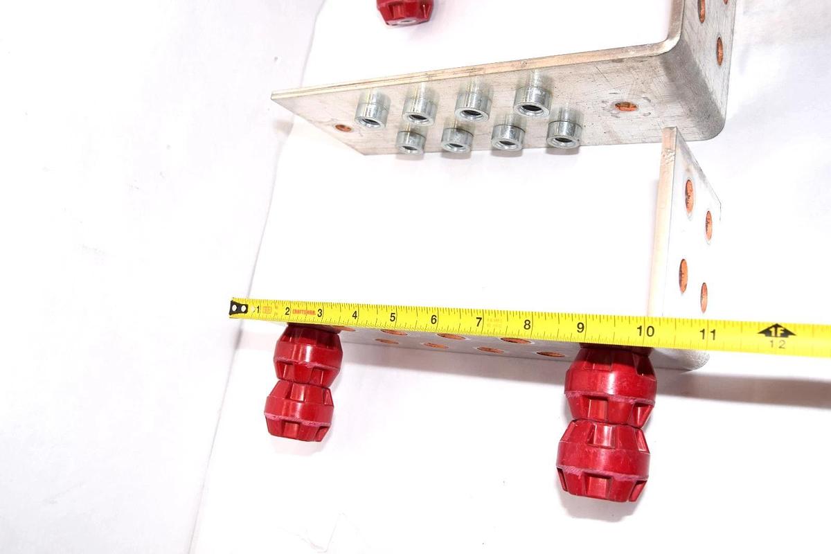 Used 10" x 4" x 1/4" 90 Degree Copper Bus Brackets (Lot of 3)