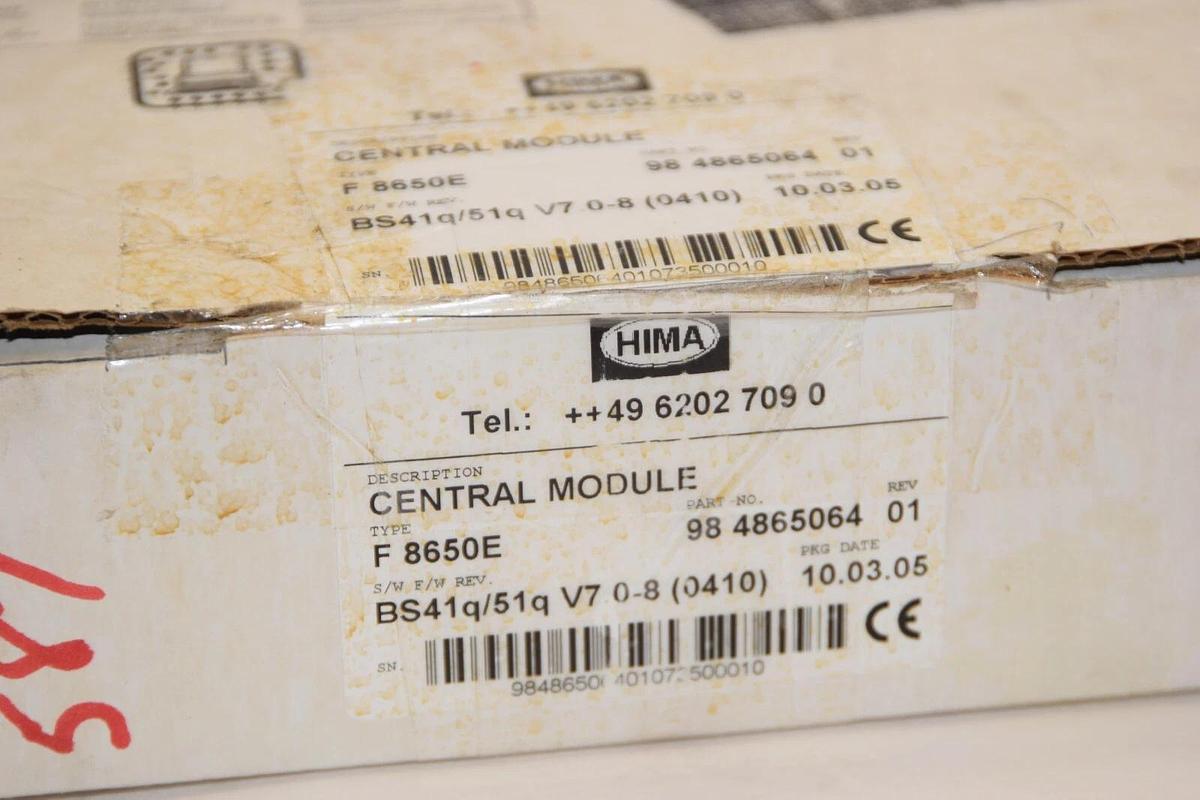 (NEW) HIMA F8650E 98 4865064 Rev 01 Central Module