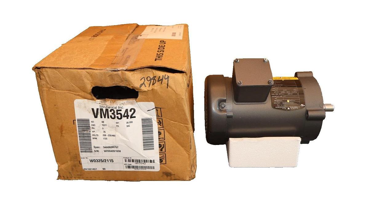 Baldor Reliance Industrial Motor VM3542 3/4hp .75hp 3ph 208-230/460v  (New)