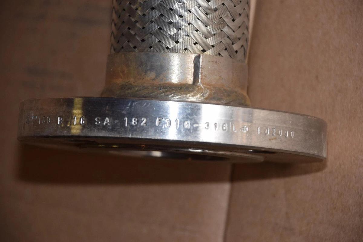 Used Flow components 12" Long  2" ID Stainless Steel Flexible Coupling 316 316L A182