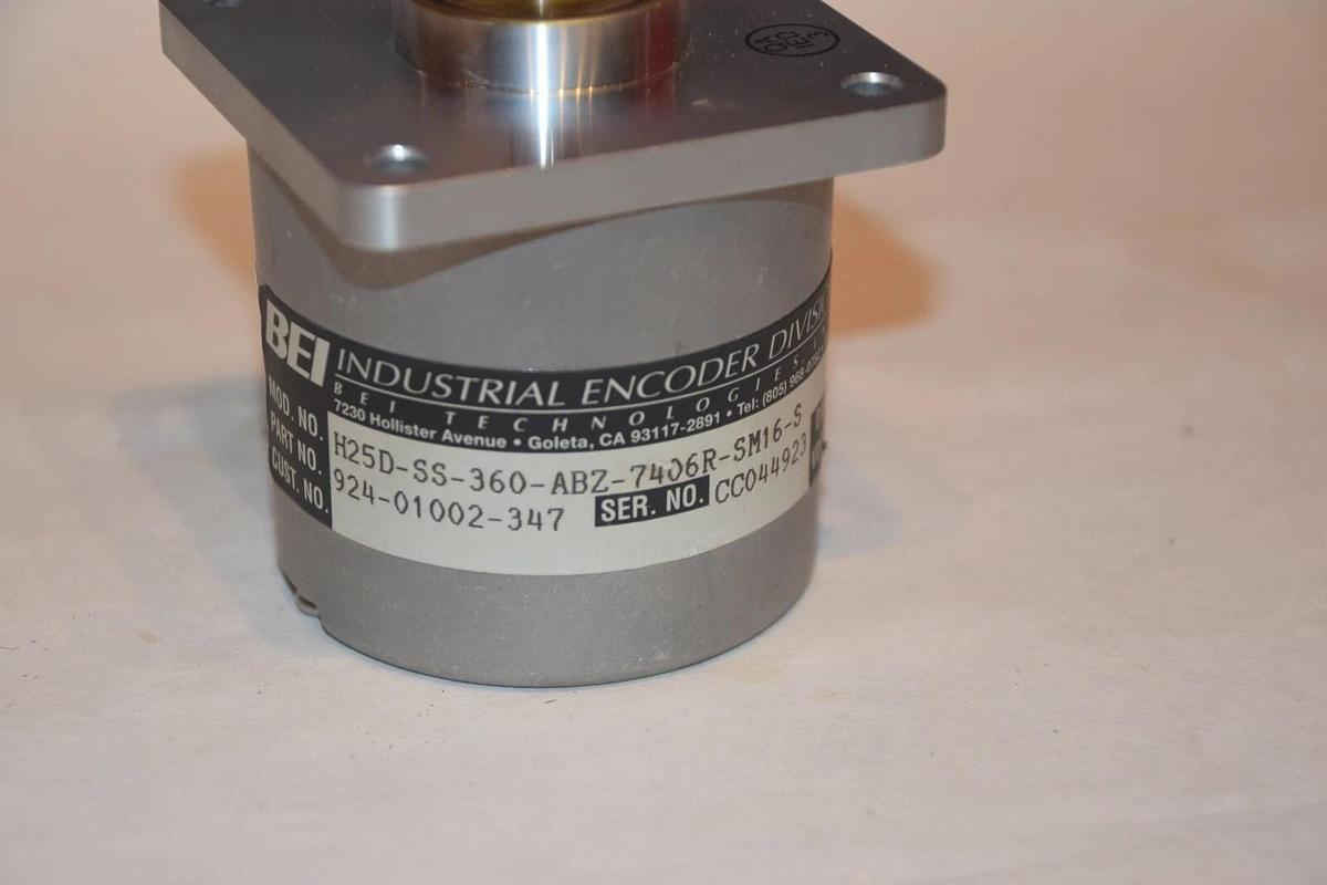 Used BEI Industrial Encoder H25D-SS-360-ABZ-7406R-SM16-S H25D