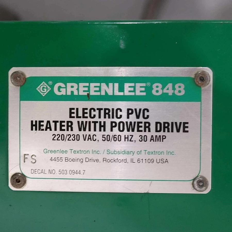Used Greenlee 848 Electric PVC Heater with Power Drive 220/230VAC 30 Amp