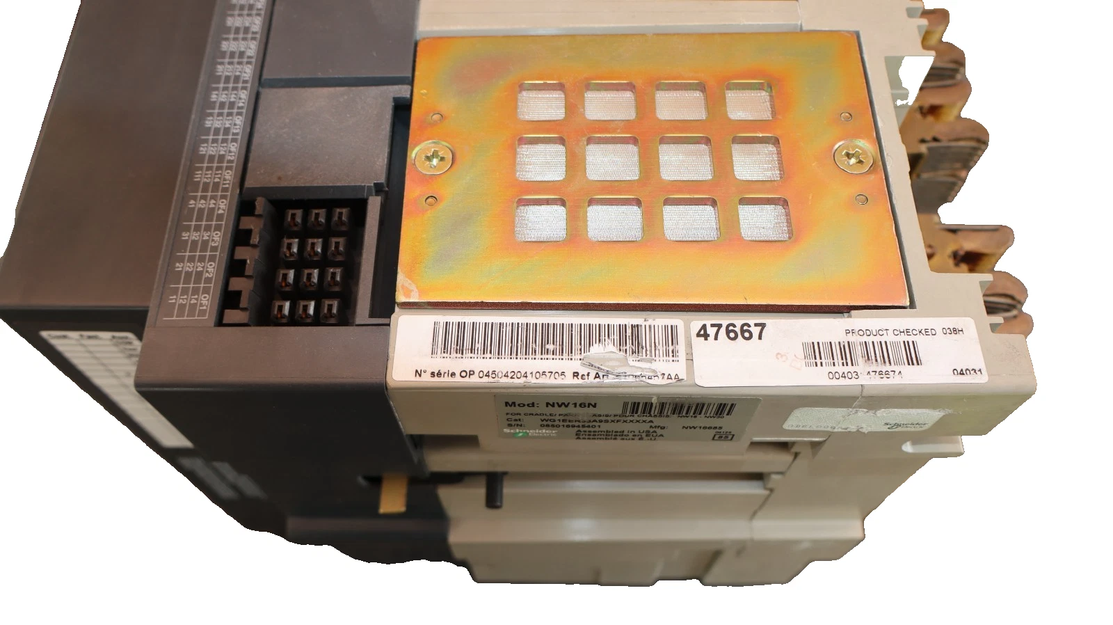 Refurbished Square D Breaker Masterpact NW16N 1600A Micrologic 5.0 WG1EER33A9SXFXXXXA 1600 A