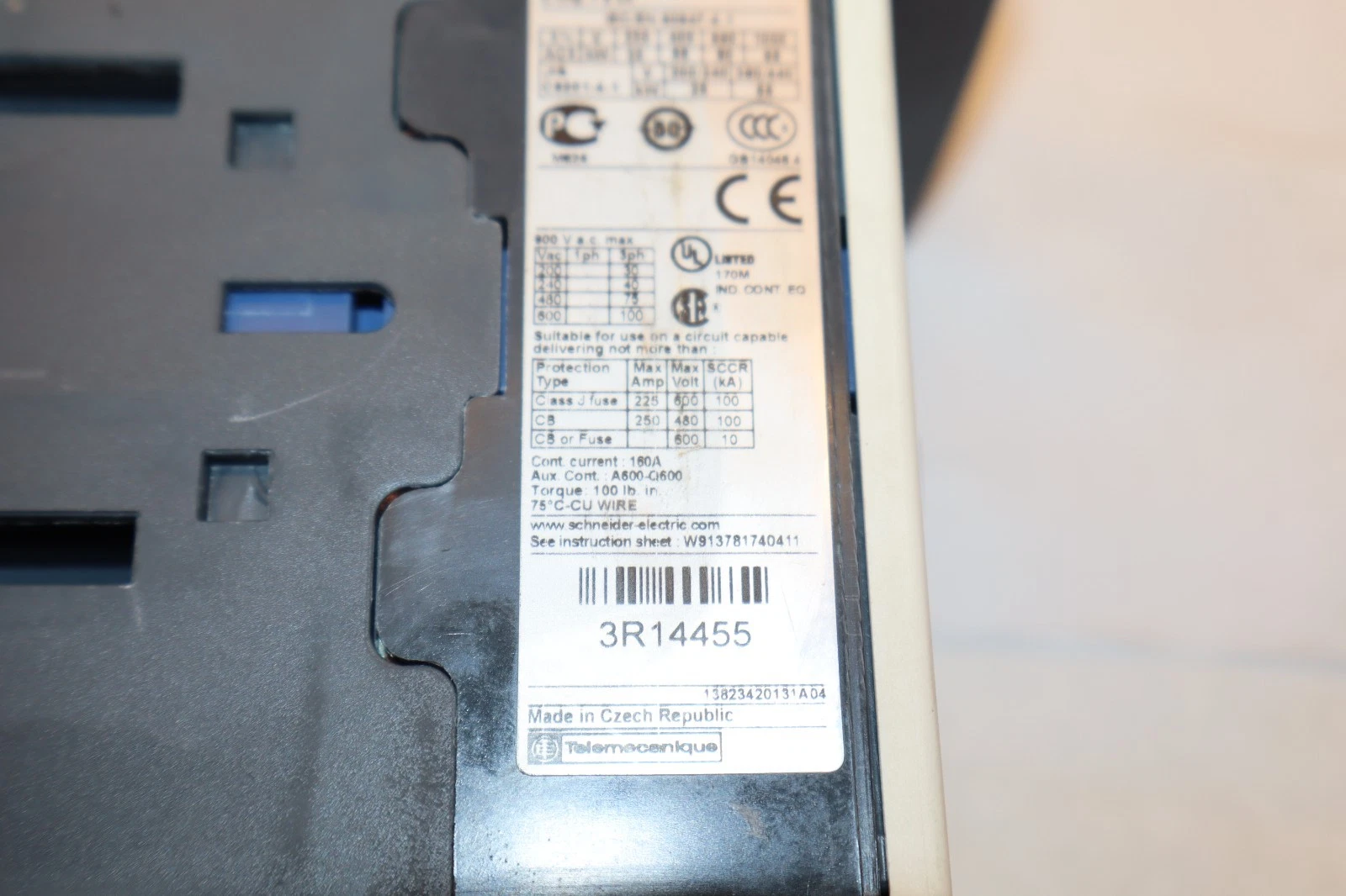 Schneider Contactor LC1D115 1000V 120V coil 250A 3ph (New)