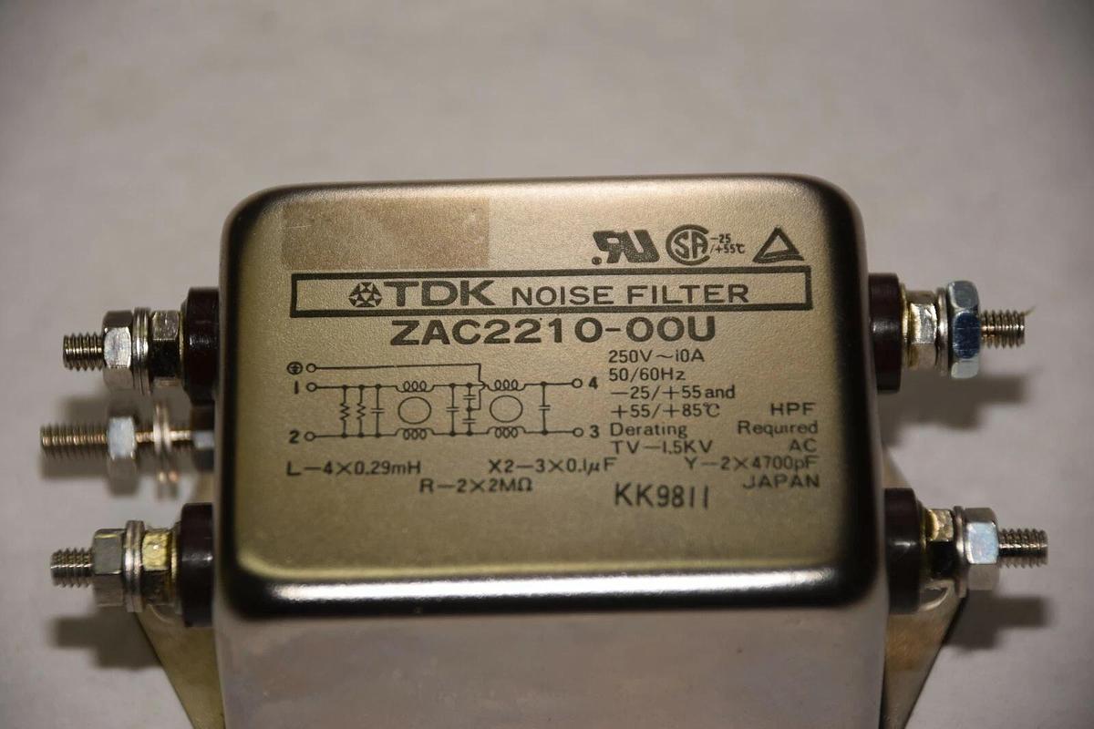 Used TDK ZAC2210-00U 250V 10A 50/60HZ NOISE FILTER