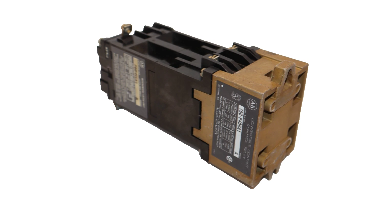 Used Allen Bradley Relay 700-PLLA1 Mechanical Latch Unit 700-P400A1 60A Coil: 120V