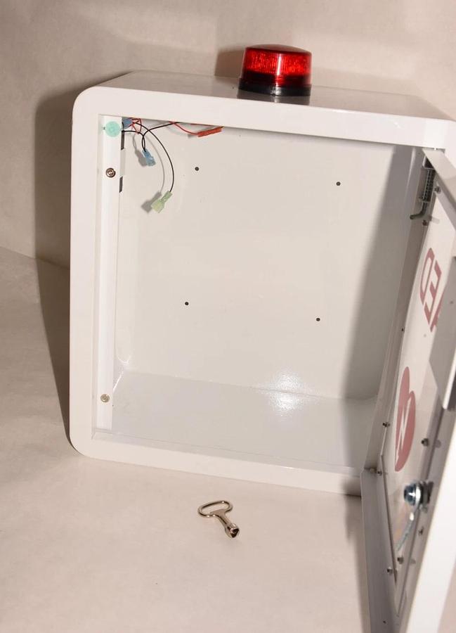 (New) Wall Mount AED Defibrillator Cabinet With Strobe Light & 2 Keys