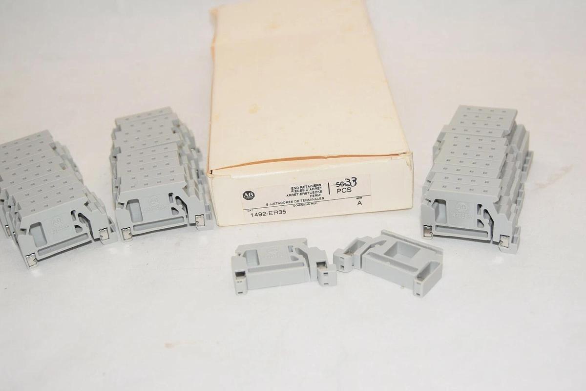 (NEW - Box of 33) ALLEN BRADLEY 1492-ER35 1492ER35 Series A End Retainers