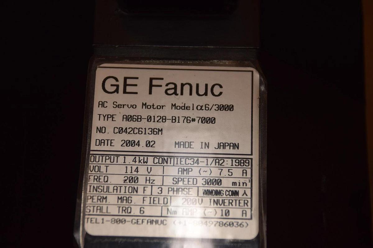 FANUC servo Motor A06B-0128-B176 #7000 w/ PulseCoder A860-0360-V511 (New)
