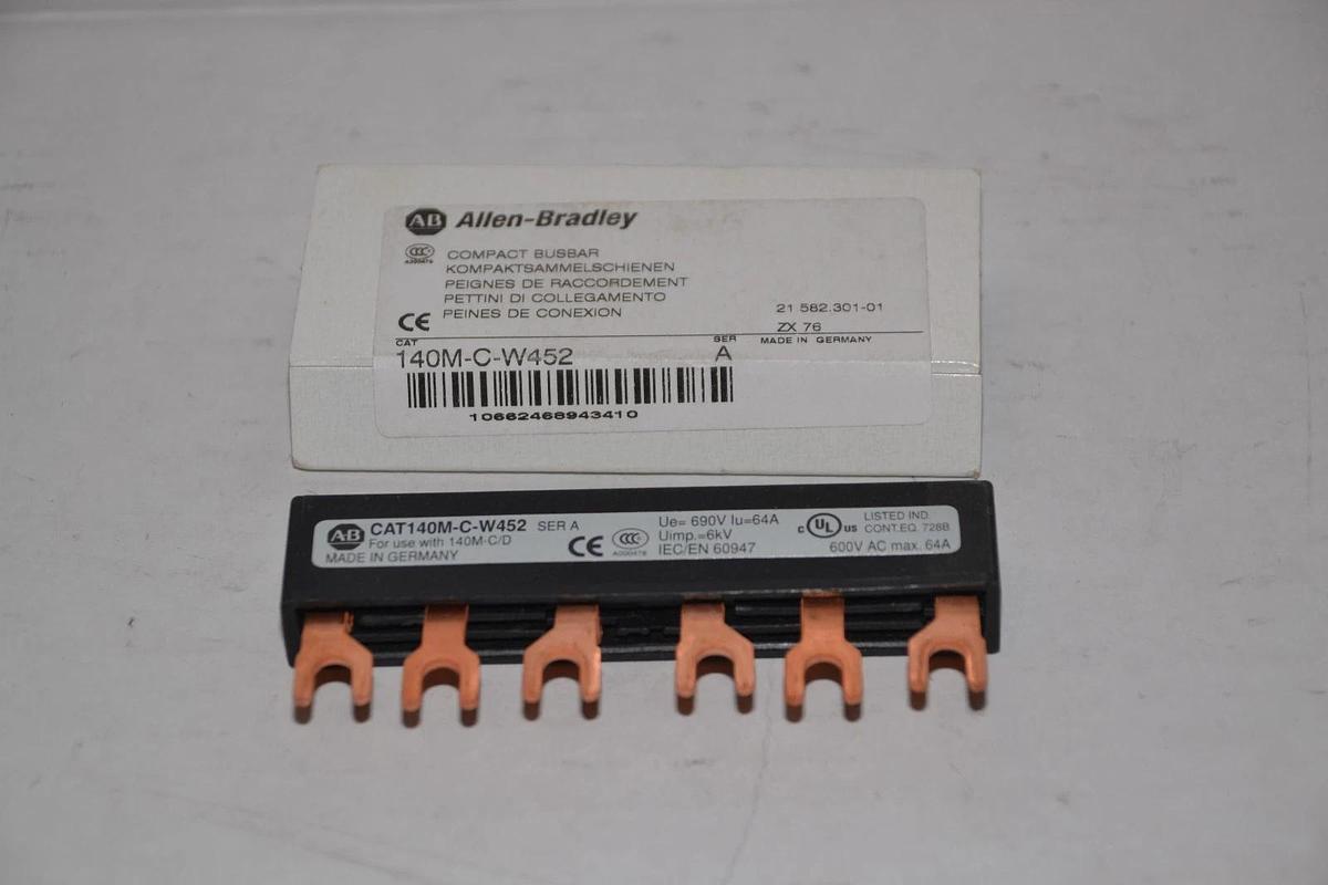 (Lot of 2) ALLEN BRADLEY Compact Busbar 140M-C-W452  140MCW452 Ser. A NEW
