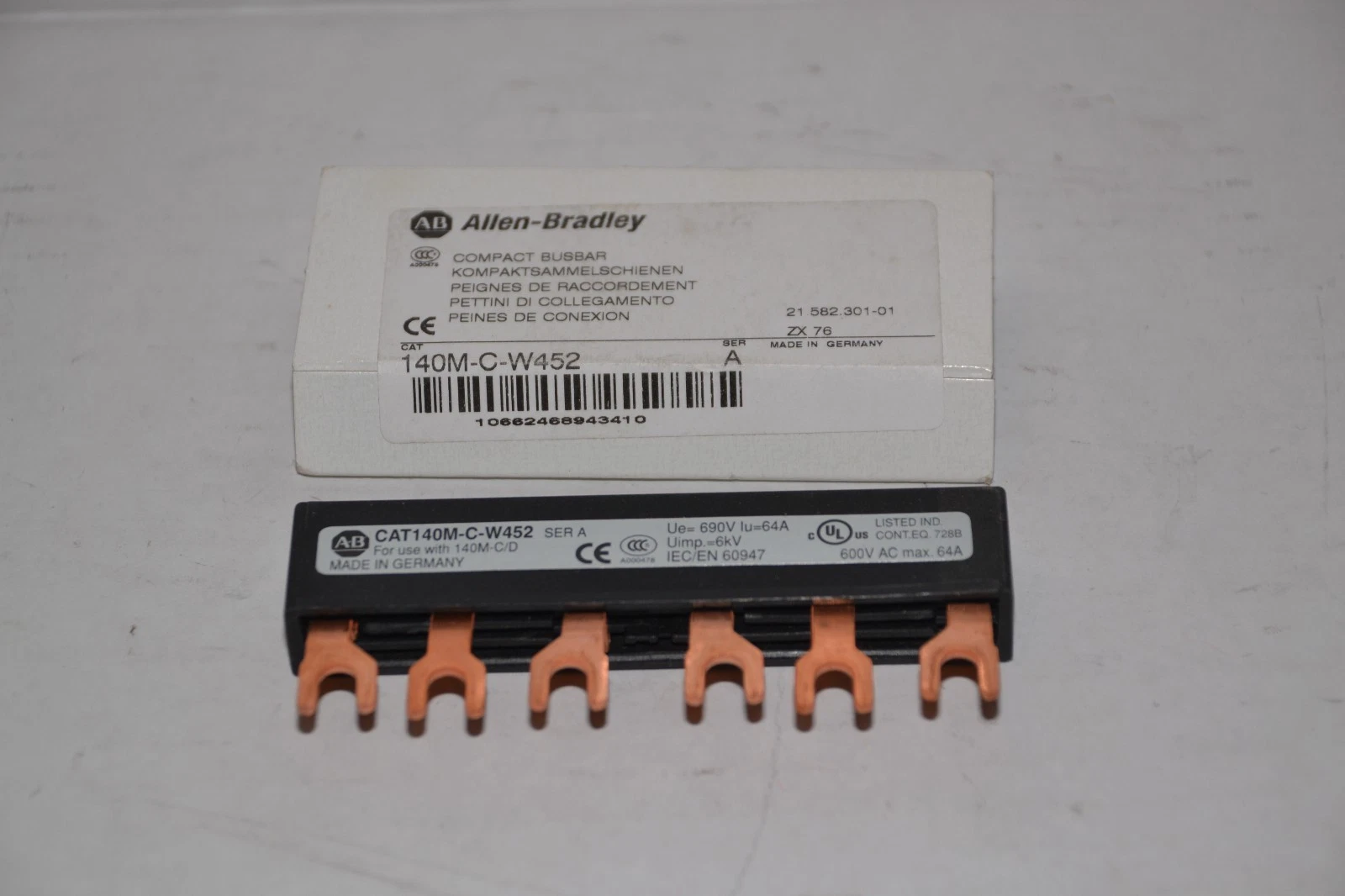 (Lot of 2) ALLEN BRADLEY Compact Busbar 140M-C-W452 140MCW452 Ser. A NEW