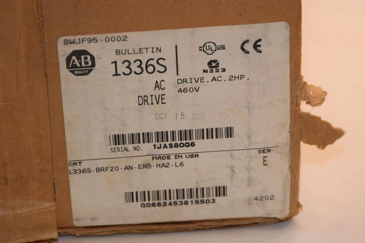 (NEW) ALLEN BRADELY 1336S-BRF20-AN-EN5-HA2-L6 Series E 2HP 460V AC Drive