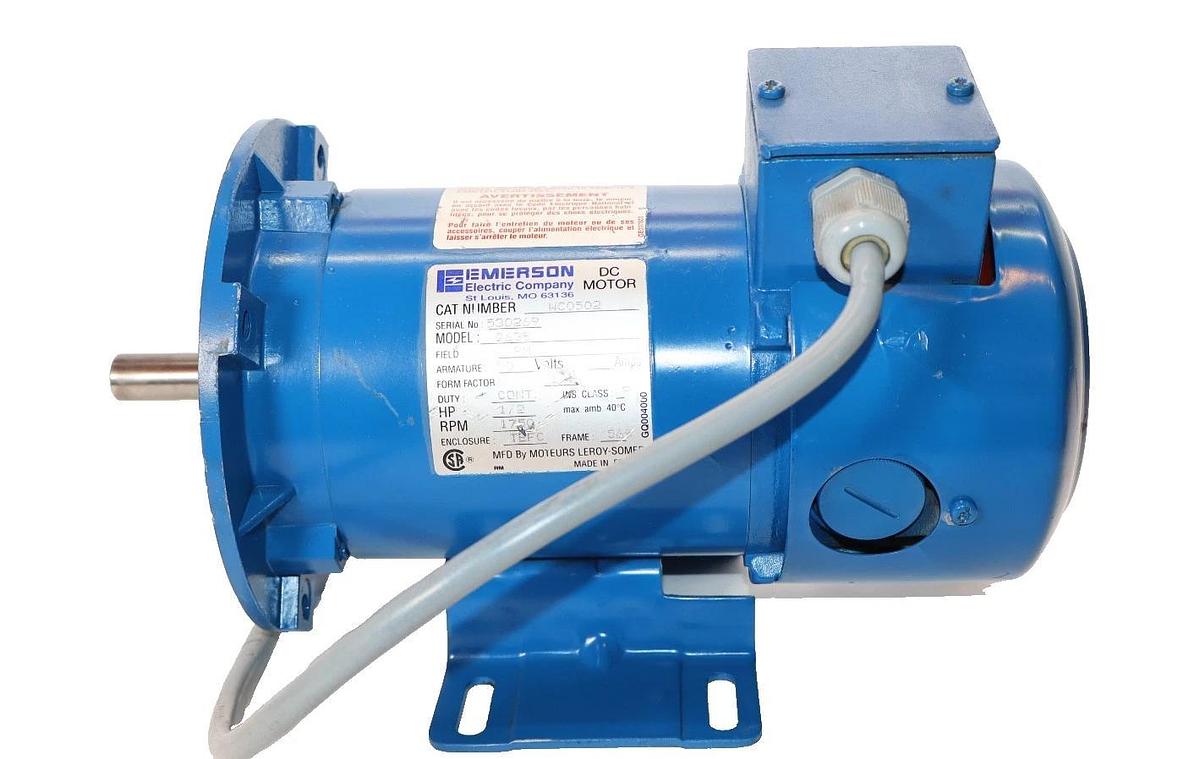 Emerson DC Motor WC0502 G638 1/2hp 1/2 HP TEFC 56C 5A 90v (NOS)
