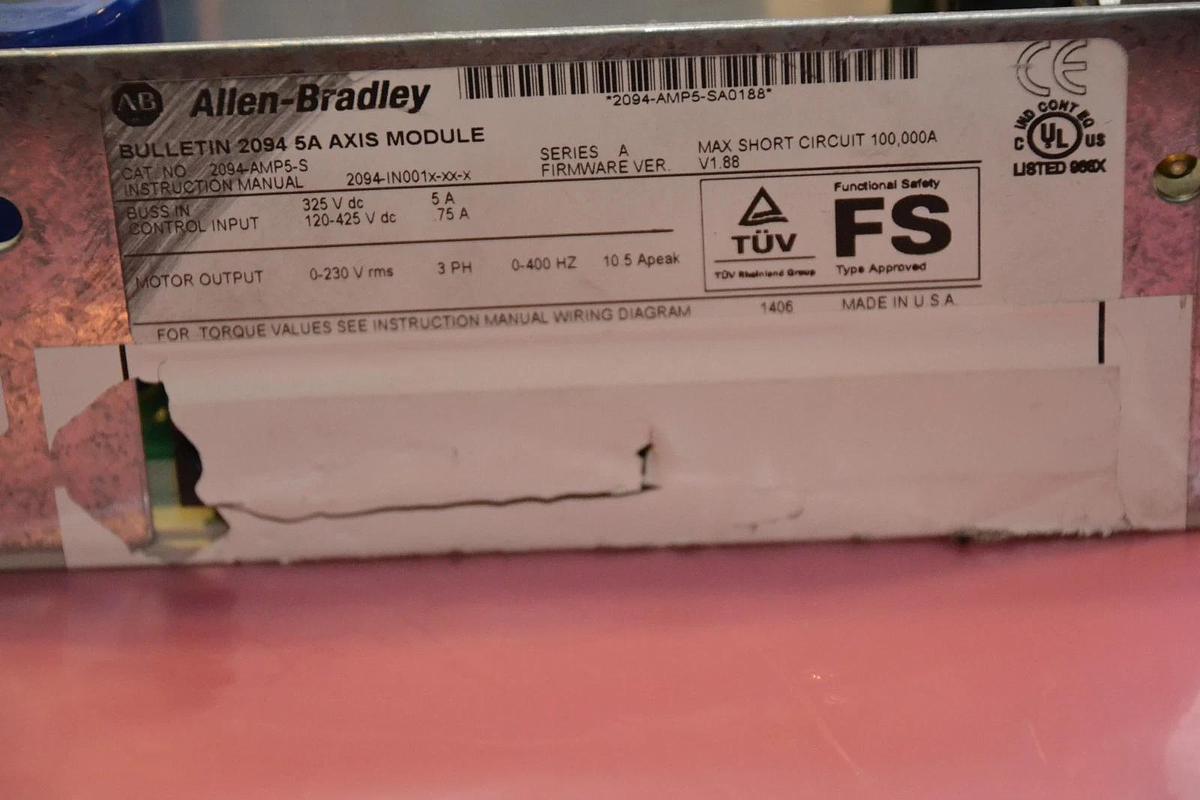 Used ALLEN BRADLEY AXIS MODULE 2094 9A 2094-AM01 2094 AM01 2094AM01 SER. A