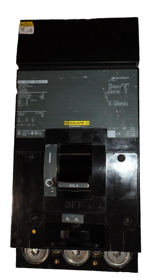 Used Square D Schneider HACR CAAR LA Circuit Breaker LA36300 300A 300 Amp 3p