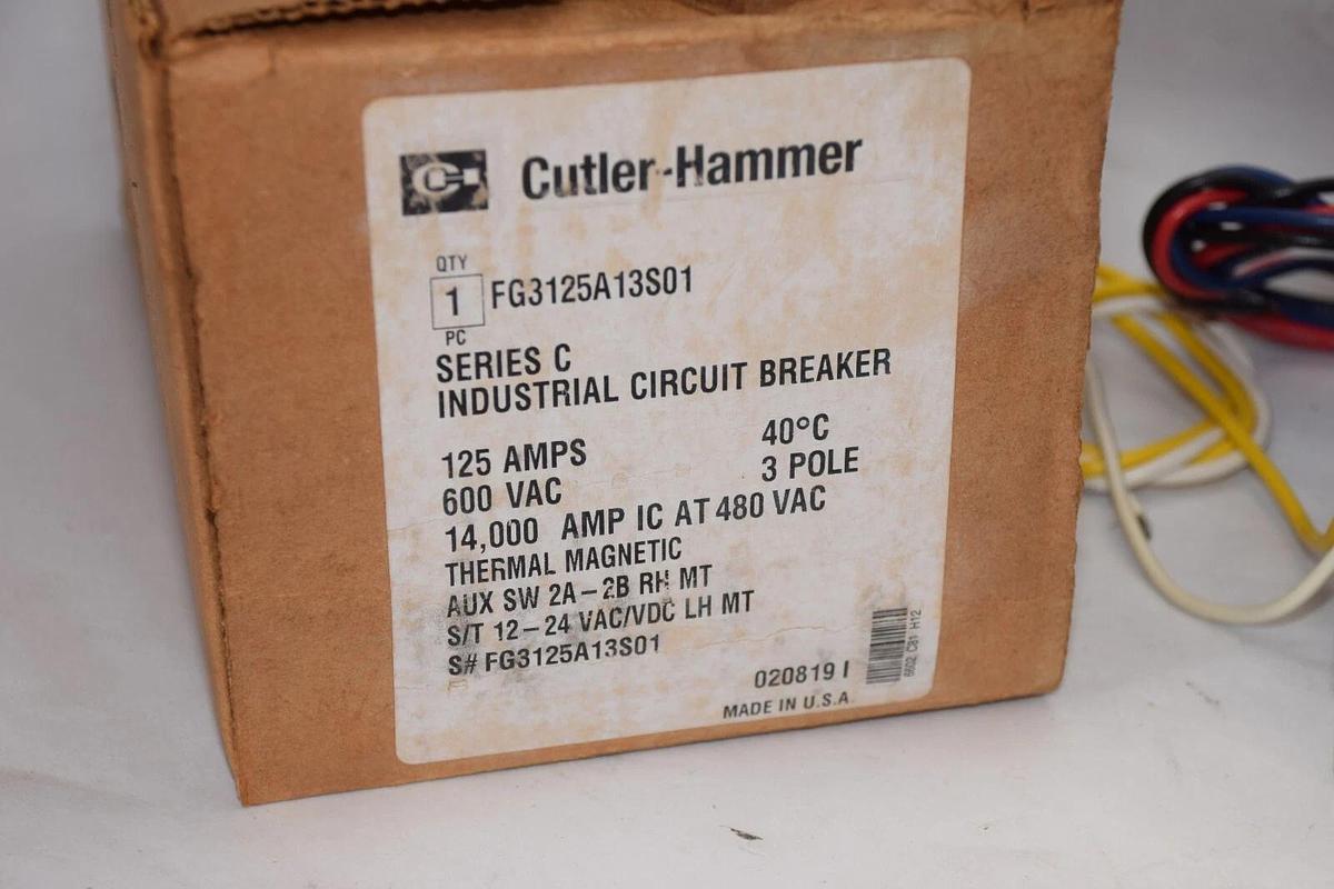 Cutler Hammer FG Generator Application Breaker FG3125A13S01 125A 600V 3p NEW