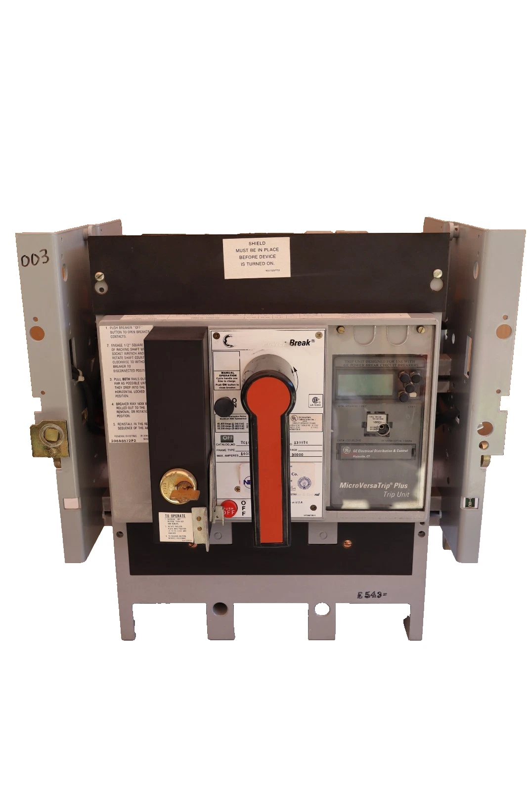 Used GE Power Break Breaker 1600 Amp 1600A TC1616TTHR C216LSHG Plug TR16B1000 1000a