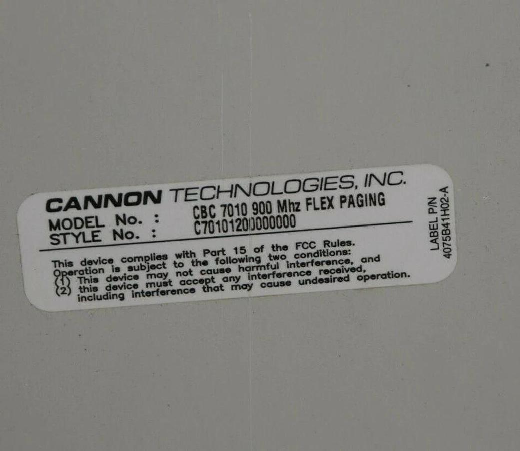 (NEW) CANNON TECHNOLOGIES CBC 7010 900Mhz Flex Paging Load Banks Capacitor