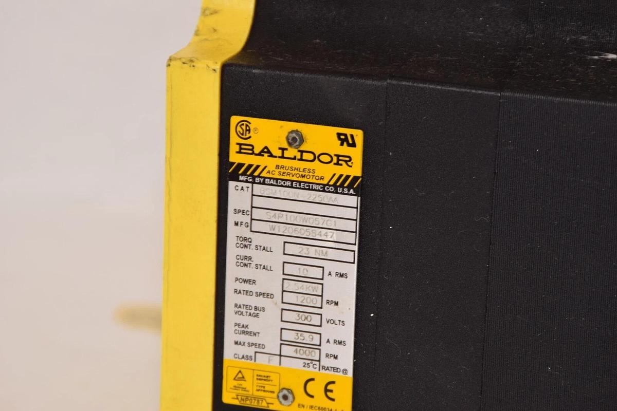 Used Baldor ABB Brushless AC Servo motor BSM100N-2250AA, W1206058447, 2.54KW