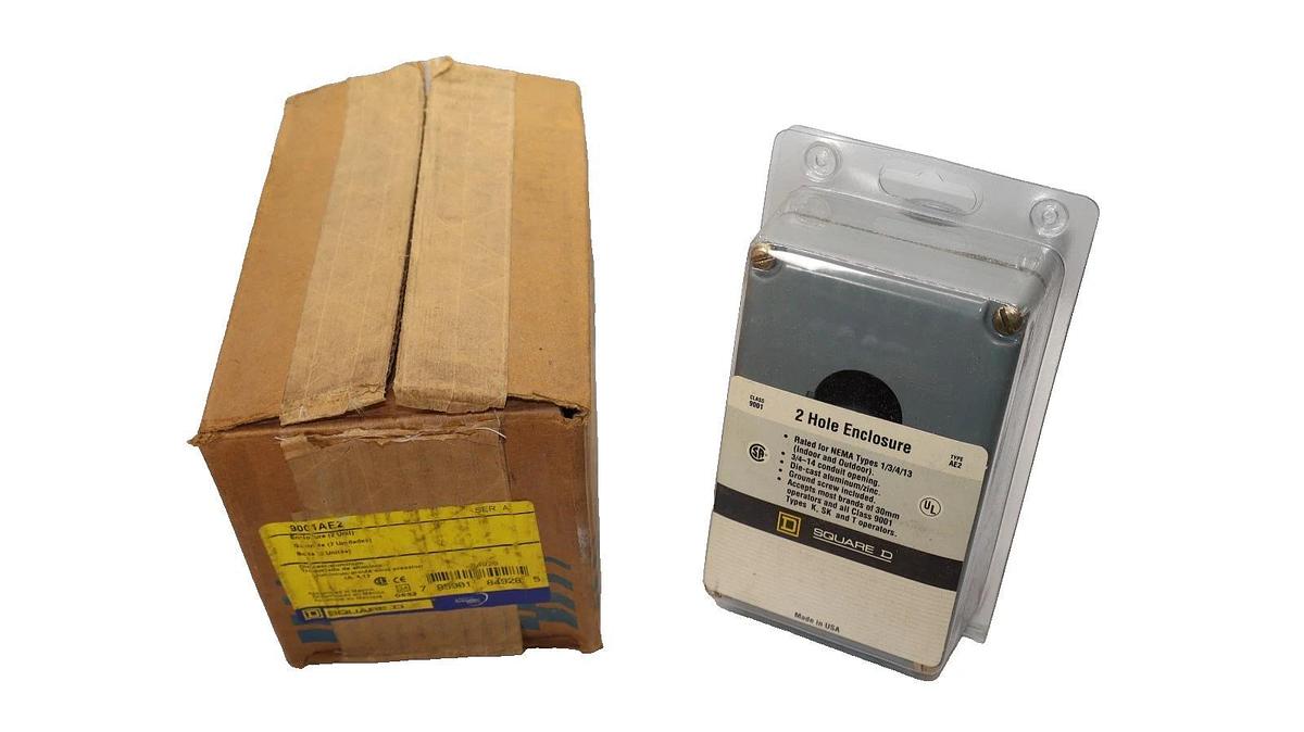 Square D 2 Hole Enclosure 9001AE2 2/4 - 14 Hole Type AE2 Class 9001 USA (New)
